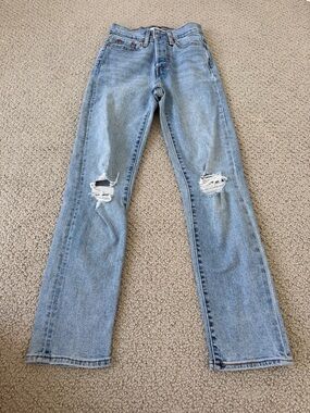 Levi's Light Blue Straight Leg Ripped Jeans